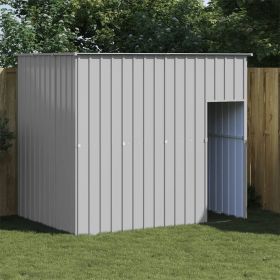 Dog House with Roof Light Gray 84.3"x60.2"x71.3" Galvanized Steel Dog House with Roof Light Gray 84.3"x60.2"x71.3" Galvanized Steel