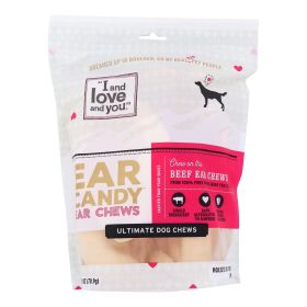 I And Love And You Dog Chews - Ear Candy - Beef Ear - 5 Count - Case Of 6 I And Love And You Dog Chews - Ear Candy - Beef Ear - 5 Count - Case Of 6
