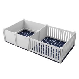 VEVOR Dog Whelping Box 93.3 x 48.4 x 18.1in Dual Zone PVC with Rails Pee Pad VEVOR Dog Whelping Box 93.3 x 48.4 x 18.1in Dual Zone PVC with Rails Pee Pad